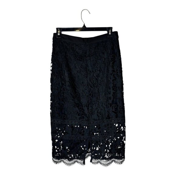JOA Skirt Women Small Black Embroidered Lace Straight Knee Length‎ Pencil Career - Picture 2 of 11